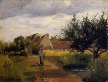 ein Dorf Camille Pissarro Eingabe Ölgemälde